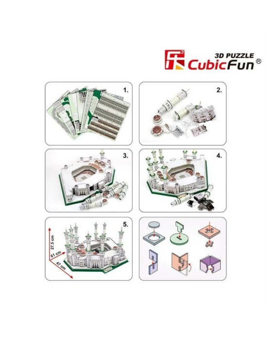Cubic Fun 3D 249 Parça Puzzle Mescid-i Haram - Suudi Arabistan