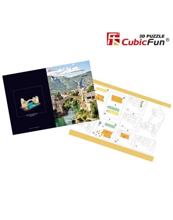 Cubic Fun 3D 64 Parça Puzzle Mostar Köprüsü - Bosna Hersek