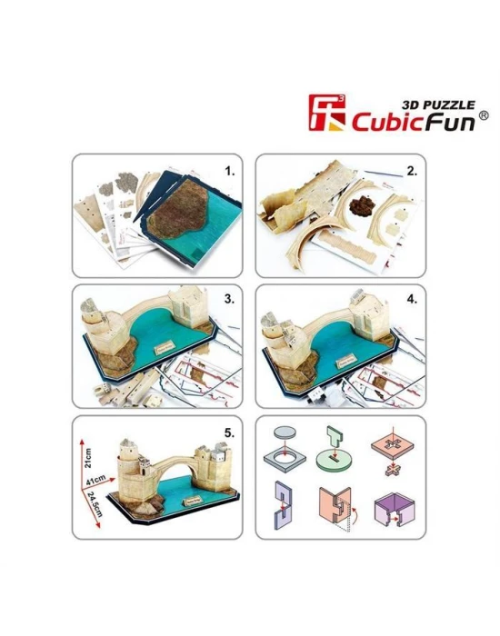 Cubic Fun 3D 64 Parça Puzzle Mostar Köprüsü - Bosna Hersek