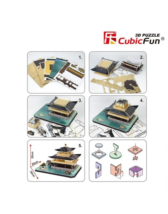Cubic Fun 3D 56 Parça Puzzle Kinkakuci Tapınağı - Japonya