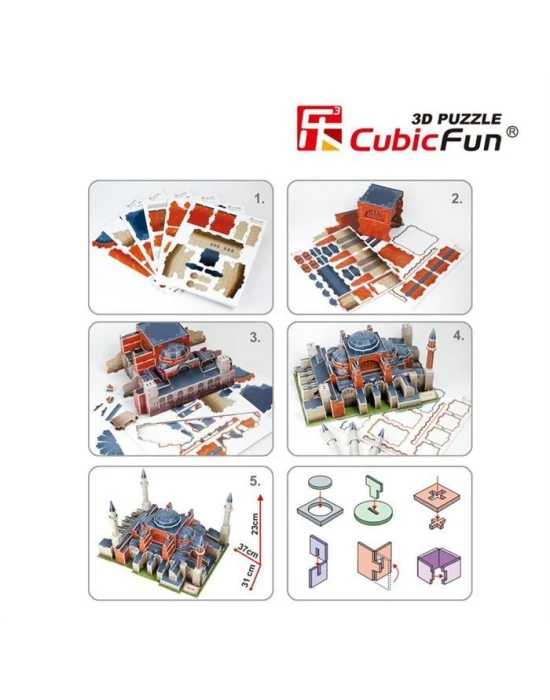 Cubic Fun 3D 225 Parça Puzzle Tarihi Ayasofya Camii