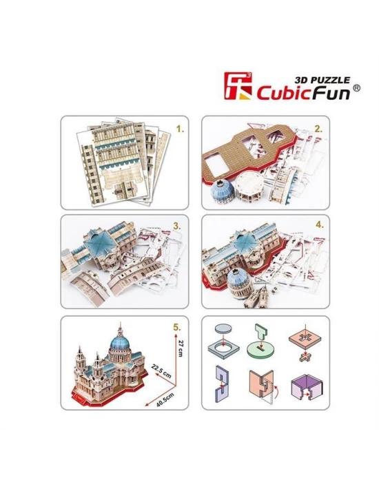 Cubic Fun 3D 107 Parça Puzzle Aziz Paul Katedrali - İngiltere