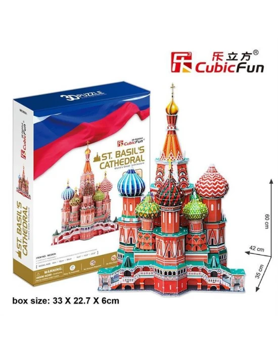 Cubic Fun 3D 173 Parça Puzzle St.Aziz Vasil Katedrali - Rusya