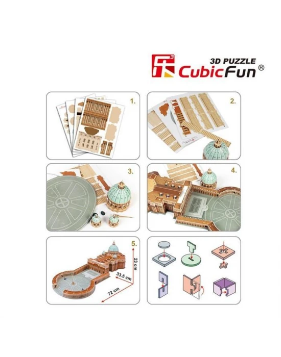 Cubic Fun 3D 144 Parça Puzzle Aziz Petrus Bazilikası - İtalya
