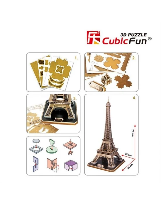 Cubic Fun 3D 82 Parça Puzzle Eyfel Kulesi - Fransa
