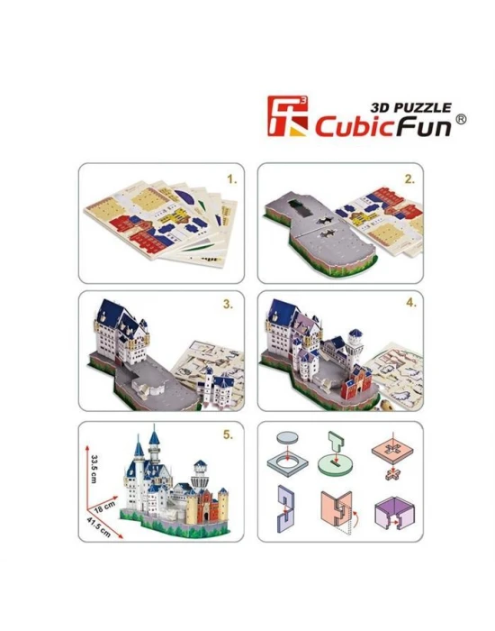 Cubic Fun 3D 98 Parça Puzzle Neuschwanstein Kalesi- Almanya