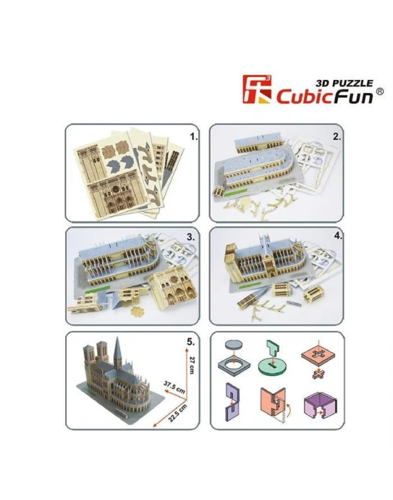 Cubic Fun 3D 74 Parça Notre Dame Kilisesi - Fransa