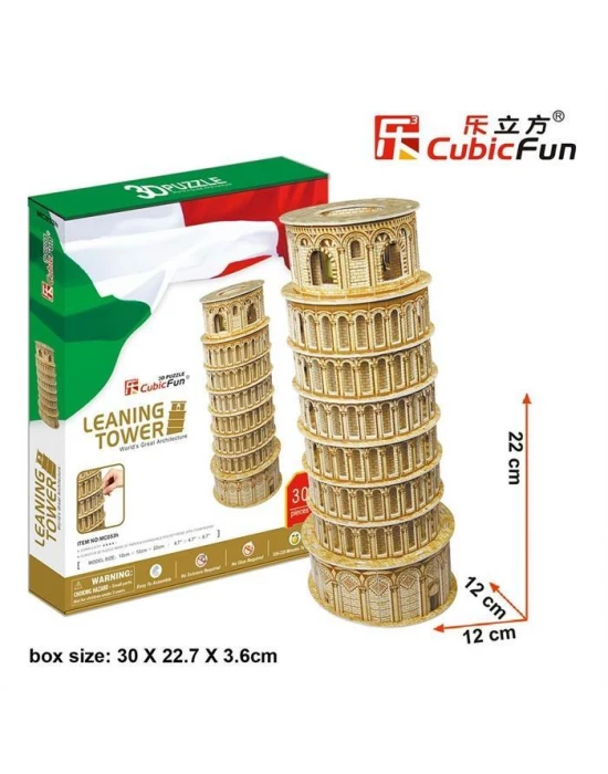 Cubic Fun 3D 30 Parça 3D Puzzle Pisa Kulesi - İtalya