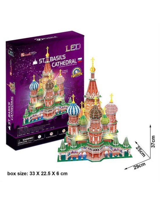 Cubic Fun 3D Puzzle 224 Parça St. Basils Katadrali - Rusya (Led