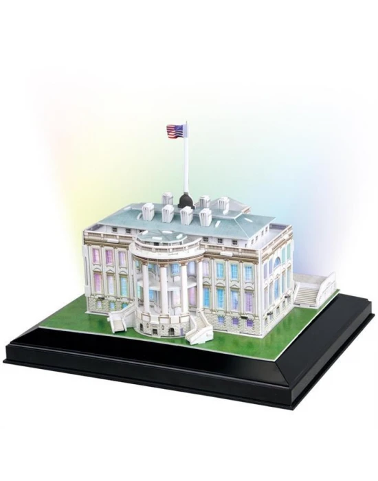 Cubic Fun 3D 56 Parça Led Puzzle Beyaz Saray - ABD  (Led Işıklı)