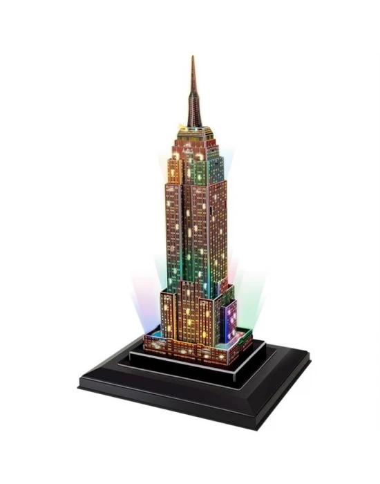 Cubic Fun 3D 38 Parça Puzzle Empire State Binası ABD Led Işıklı