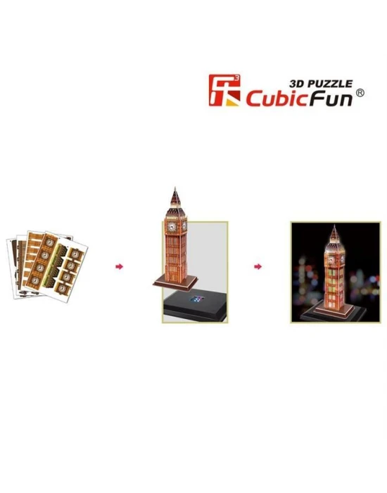 Cubic Fun 3D 28 Parça Puzzle Big Ben Saat Kulesi - İngiltere(Led