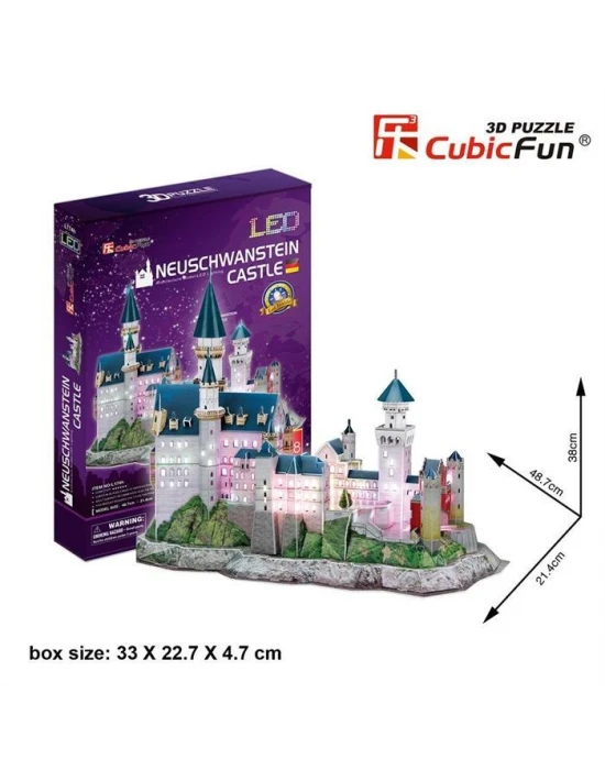 Cubic Fun 3D 128 Parça Puzzle Neuschwanstein Kalesi - Almanya (Le