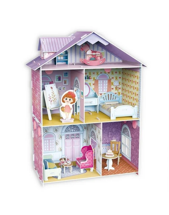 Cubic Fun 3D 60 Parça Çocuk Puzzle Küçük Artistin Evi