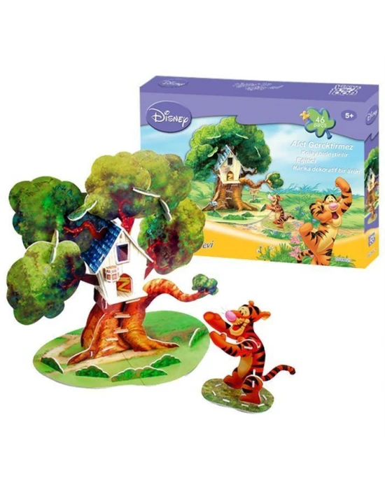 Cubic Fun 3D 46 parça 3 Boyutlu Puzzle Tigger’ın Ağaç Evi