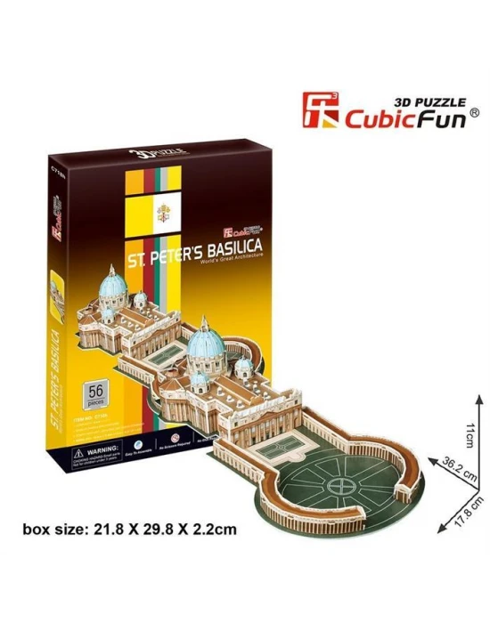 Cubic Fun 3D 56 Parça Puzzle Aziz Petrus Bazilikası - İtalya