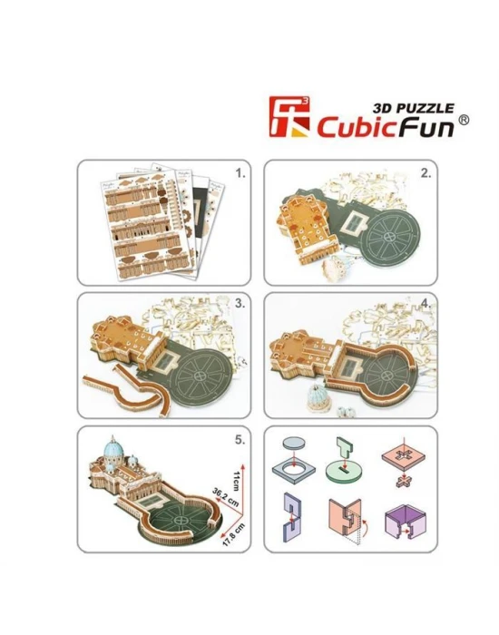 Cubic Fun 3D 56 Parça Puzzle Aziz Petrus Bazilikası - İtalya