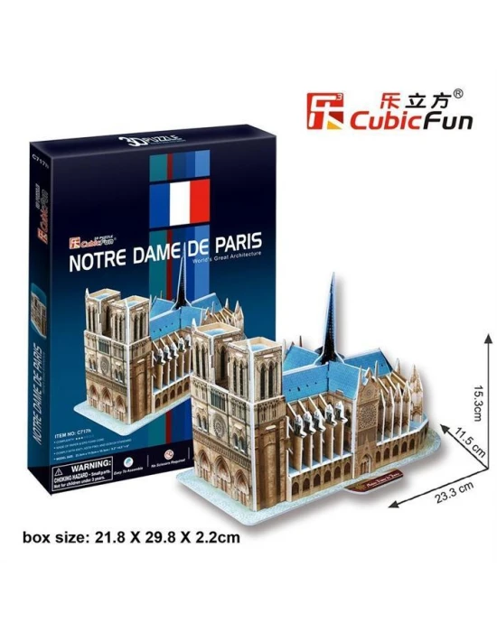 Cubic Fun 3D 40 Parça Puzzle Notre Dame Kilisesi - Fransa