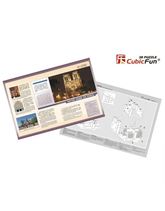 Cubic Fun 3D 40 Parça Puzzle Notre Dame Kilisesi - Fransa