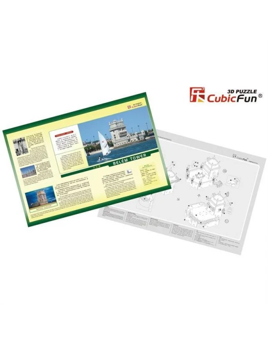Cubic Fun 3D 46 Parça Puzzle Belem Kulesi - Portekiz