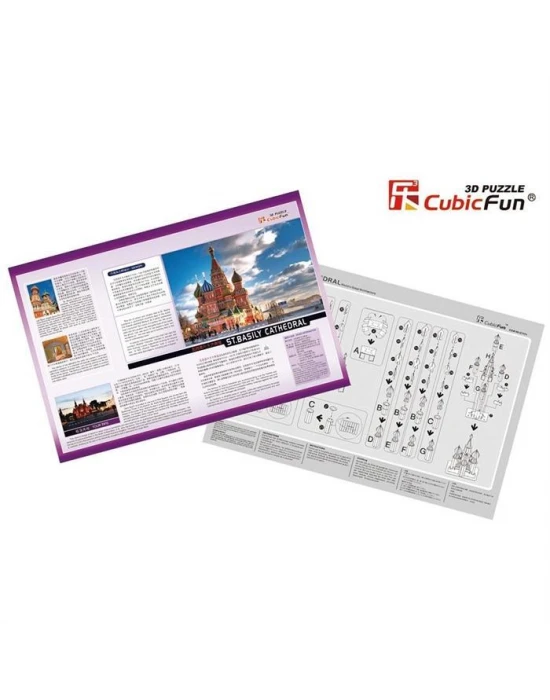 Cubic Fun 3D 47 Parça Puzzle St. Aziz Vasil Katedrali - Rusya