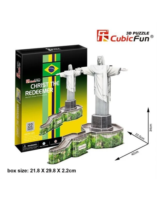 Cubic Fun 3D 22 Parça Puzzle Kurtarıcı  İsa Heykeli - Brezilya