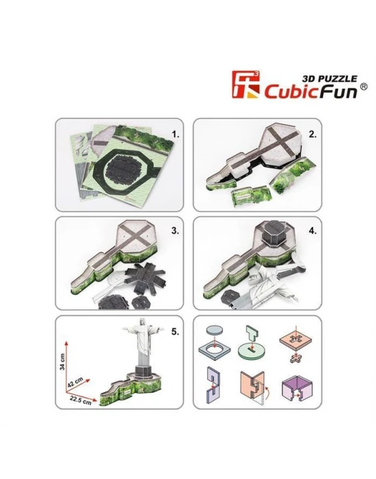 Cubic Fun 3D 22 Parça Puzzle Kurtarıcı  İsa Heykeli - Brezilya
