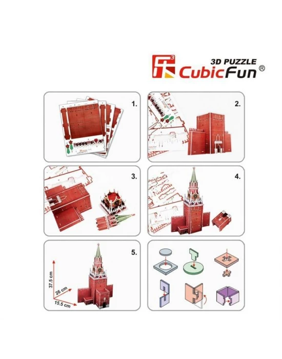 Cubic Fun 3D 33 Parça Puzzle Spasskaya Kulesi-Rusya