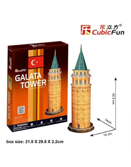 Cubic Fun 3D 17 Parça Puzzle Galata Kulesi