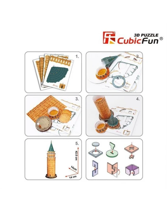Cubic Fun 3D 17 Parça Puzzle Galata Kulesi
