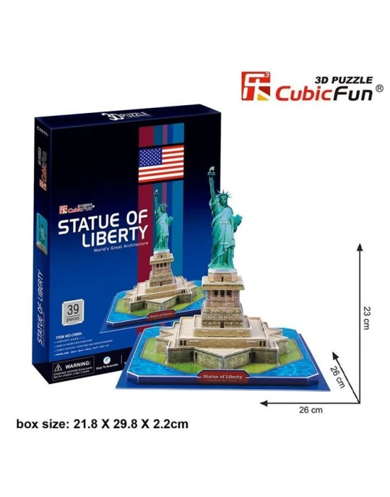 Cubic Fun 3D 39 Parça Puzzle Özgürlük Anıtı - ABD