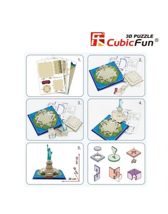 Cubic Fun 3D 39 Parça Puzzle Özgürlük Anıtı - ABD