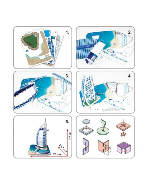 Cubic Fun 3D 44 Parça Puzzle Burç El Arap - Dubai