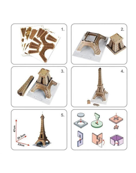Cubic Fun 3D Puzzle - Eyfel Kulesi 39 Parça C044h