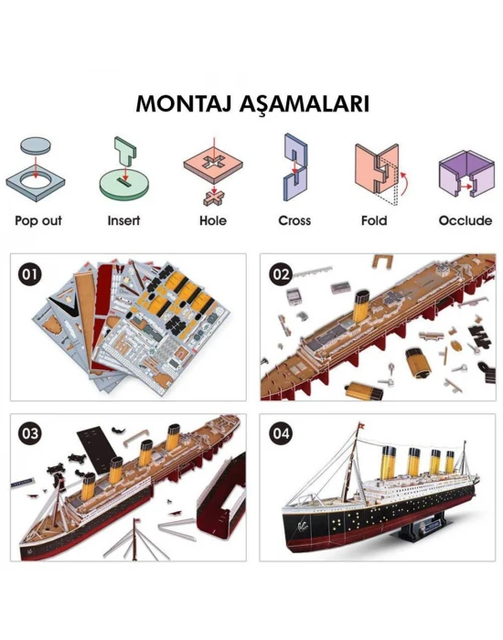 Cubic Fun Titanic Led Işıklı 3D Puzzle L521H