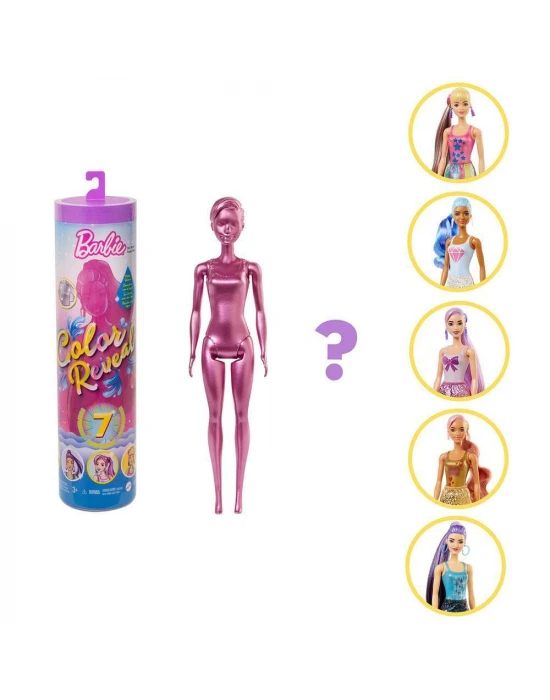Barbie Color Reveal Renk Değiştiren Sürpriz Barbie Işıltılı Bebek