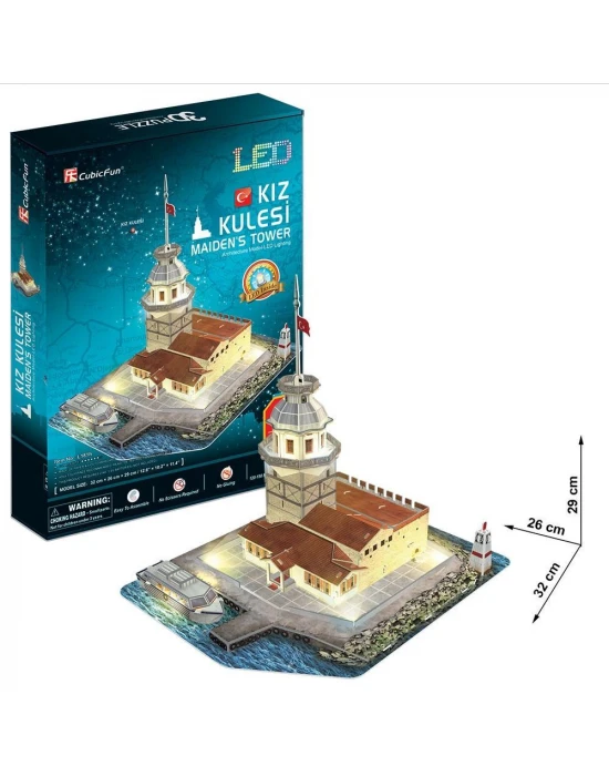 Cubic Fun 3D 66 Parça Led Puzzle Kız Kulesi