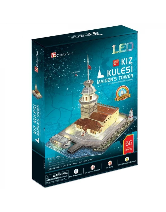 Cubic Fun 3D 66 Parça Led Puzzle Kız Kulesi