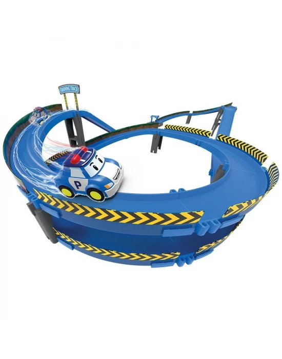 Robocar Poli Fırlatıcılı ve Dönemeçli Yol Seti