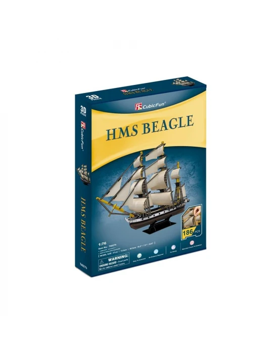 Cubic Fun 3D 186 Parça Puzzle HMS Beagle Gemisi