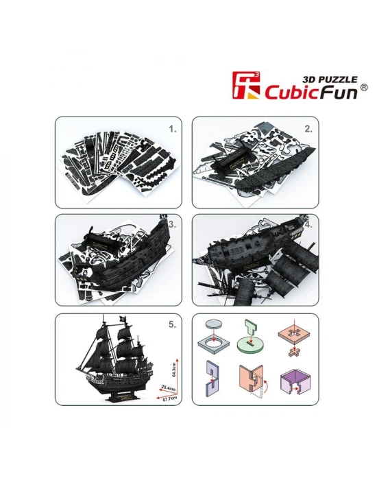 Cubic Fun 3D 340 Parça Puzzle Queen Annes Revenge LED Işıklı