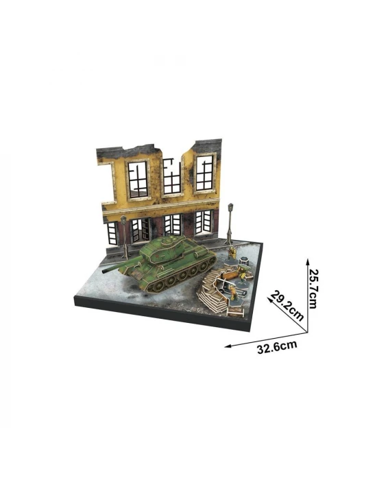 Cubic Fun 3D 213 Parça Puzzle Soviet T34/85 Dioroma Set