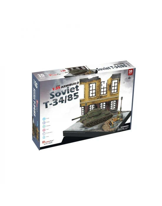 Cubic Fun 3D 213 Parça Puzzle Soviet T34/85 Dioroma Set