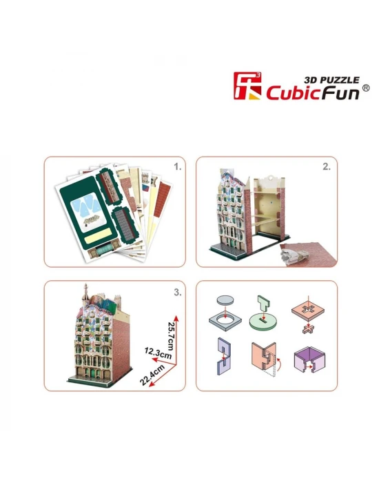Cubic Fun 3D 68 Parça Puzzle Casa Batllo - İspanya