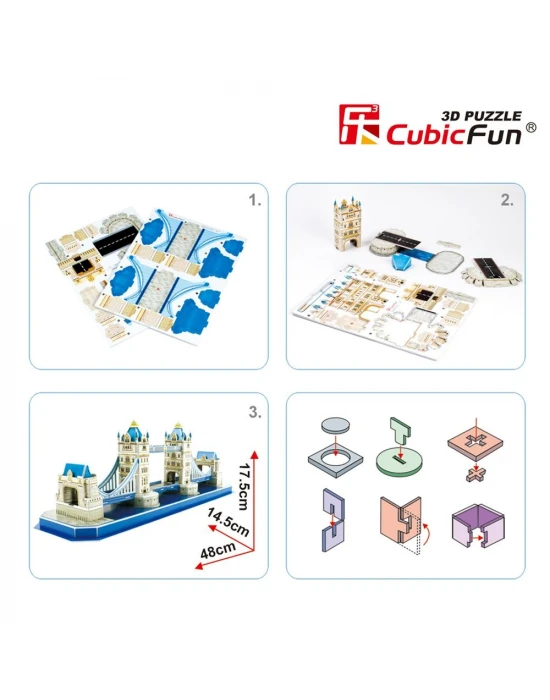 Cubic Fun 3D 52 Parça Puzzle Tower Bridge - İngiltere