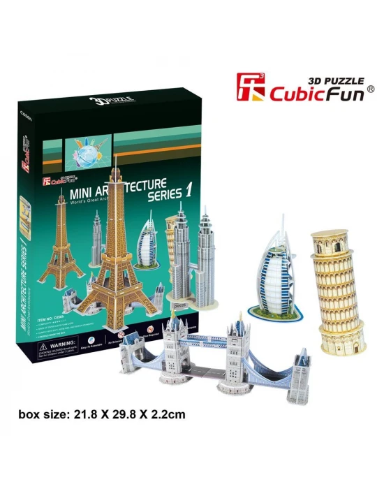 Cubic Fun 3D 99 Parça Puzzle Mini Mimari Yapılar Seri 1