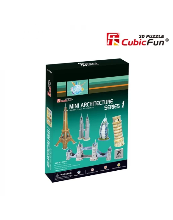 Cubic Fun 3D 99 Parça Puzzle Mini Mimari Yapılar Seri 1