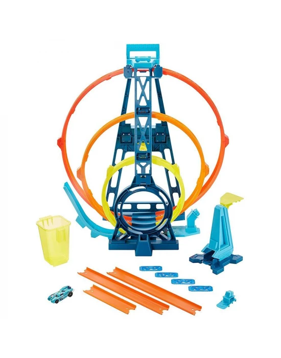 Hot Wheels Track Builder Üçlü Çember Aksiyonu Seti