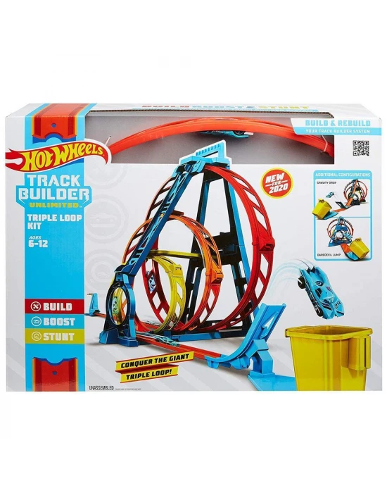 Hot Wheels Track Builder Üçlü Çember Aksiyonu Seti