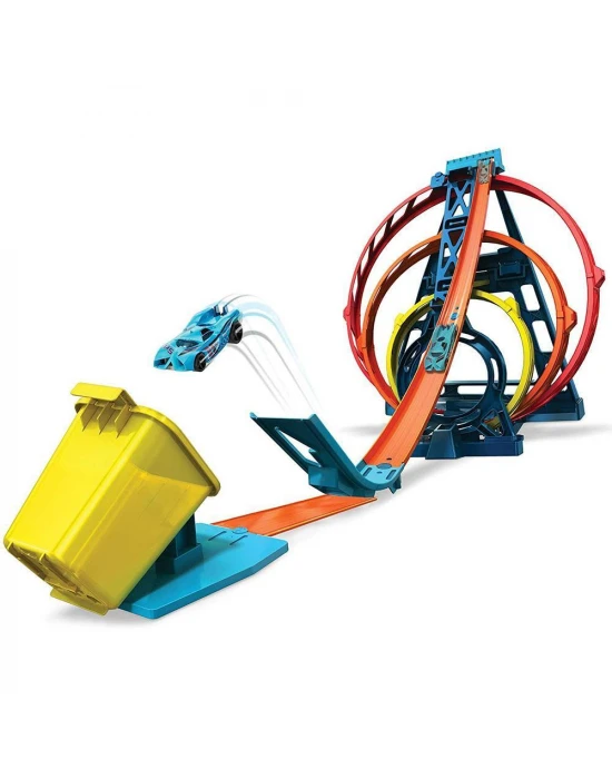 Hot Wheels Track Builder Üçlü Çember Aksiyonu Seti